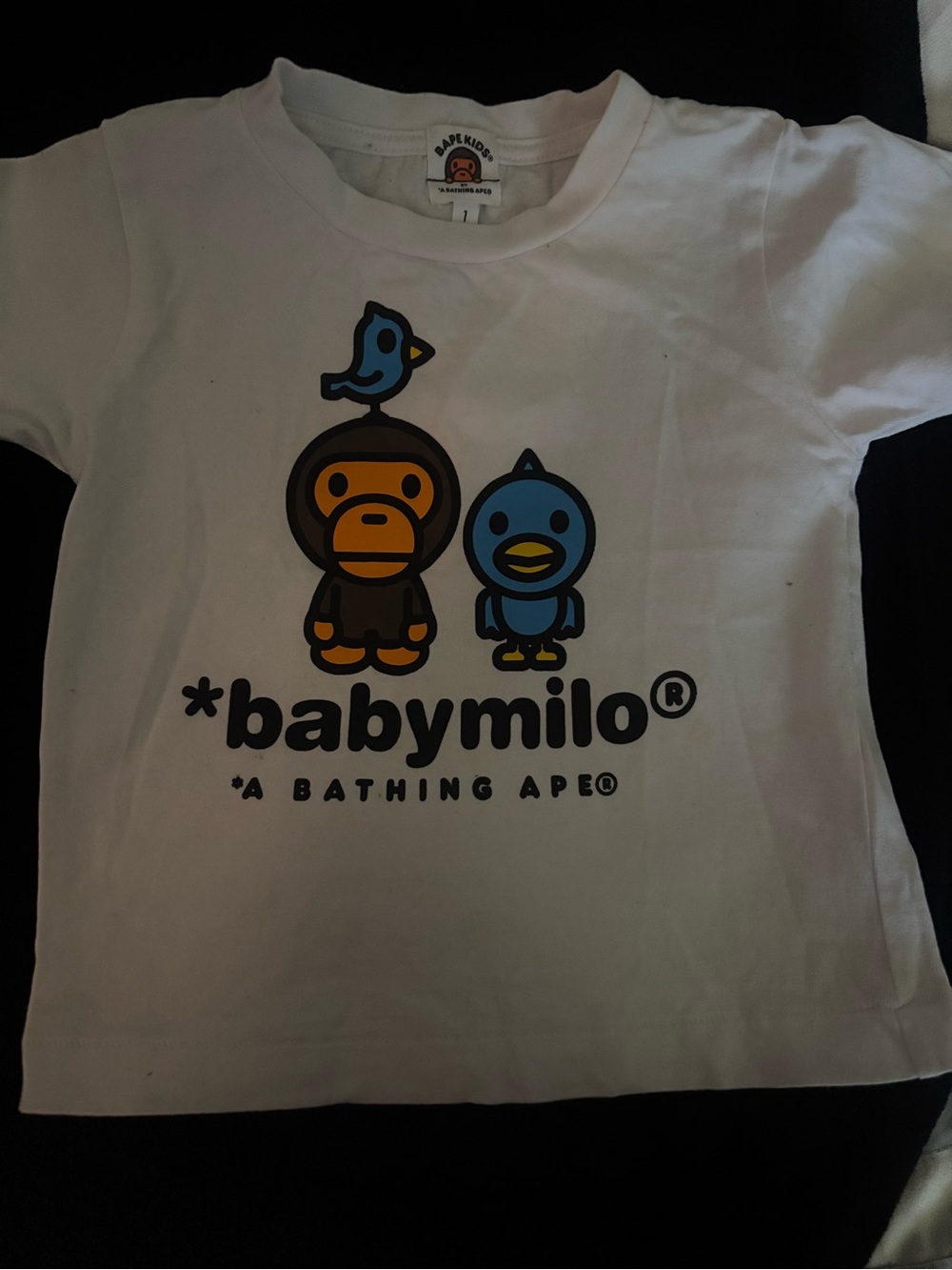 A Bathing Ape Baby Milo White Short Sleeve Tee